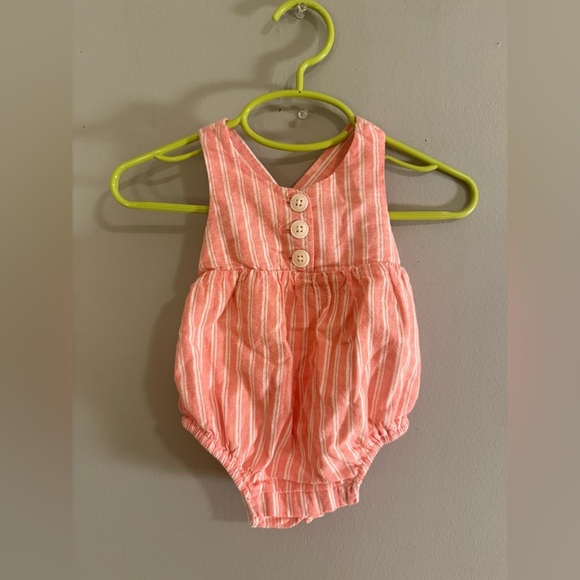 GAP Peach Striped Baby Romper - Picture 5 of 5